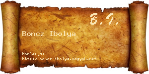 Boncz Ibolya névjegykártya