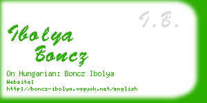 ibolya boncz business card